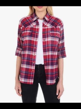 Jachs Girlfriend Red Plaid Button-Up Shirt